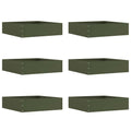 Vidaxl tuinrand 6 pcs olijf groen 50 x 50 x 13 cm staal
