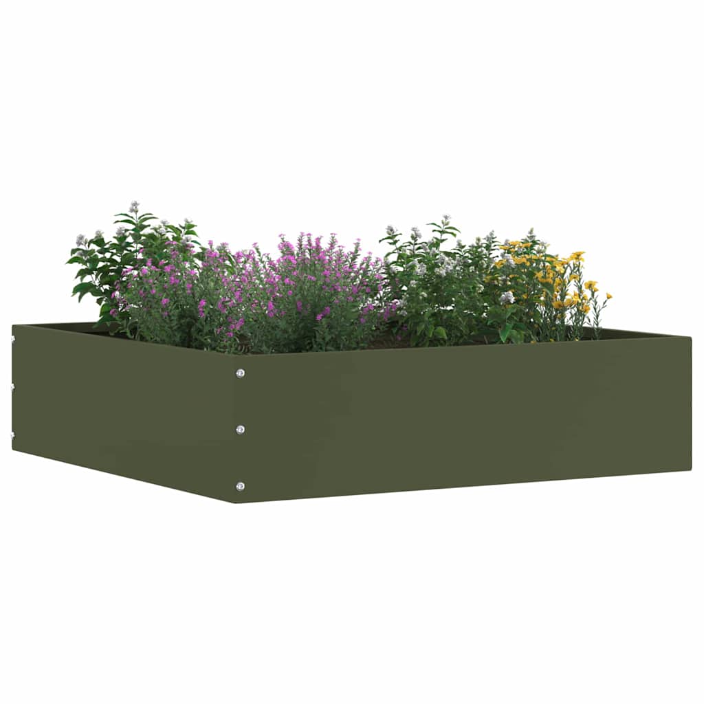 Vidaxl gazonrand 6 st 50 x 50 x 13 cm staal olijfgroen