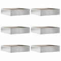 Vidaxl tuinrand 6 pcs zilver 50 x 50 x 13 cm roestvrij staal