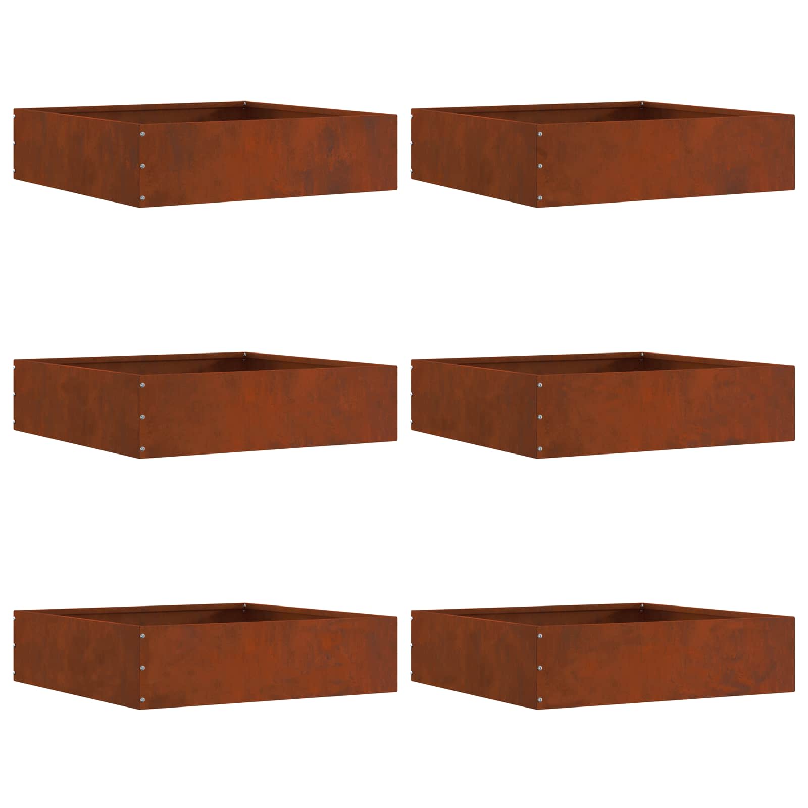 Vidaxl tuinrand 6 pcs roestig 50 x 50 x 13 cm cortenstaal