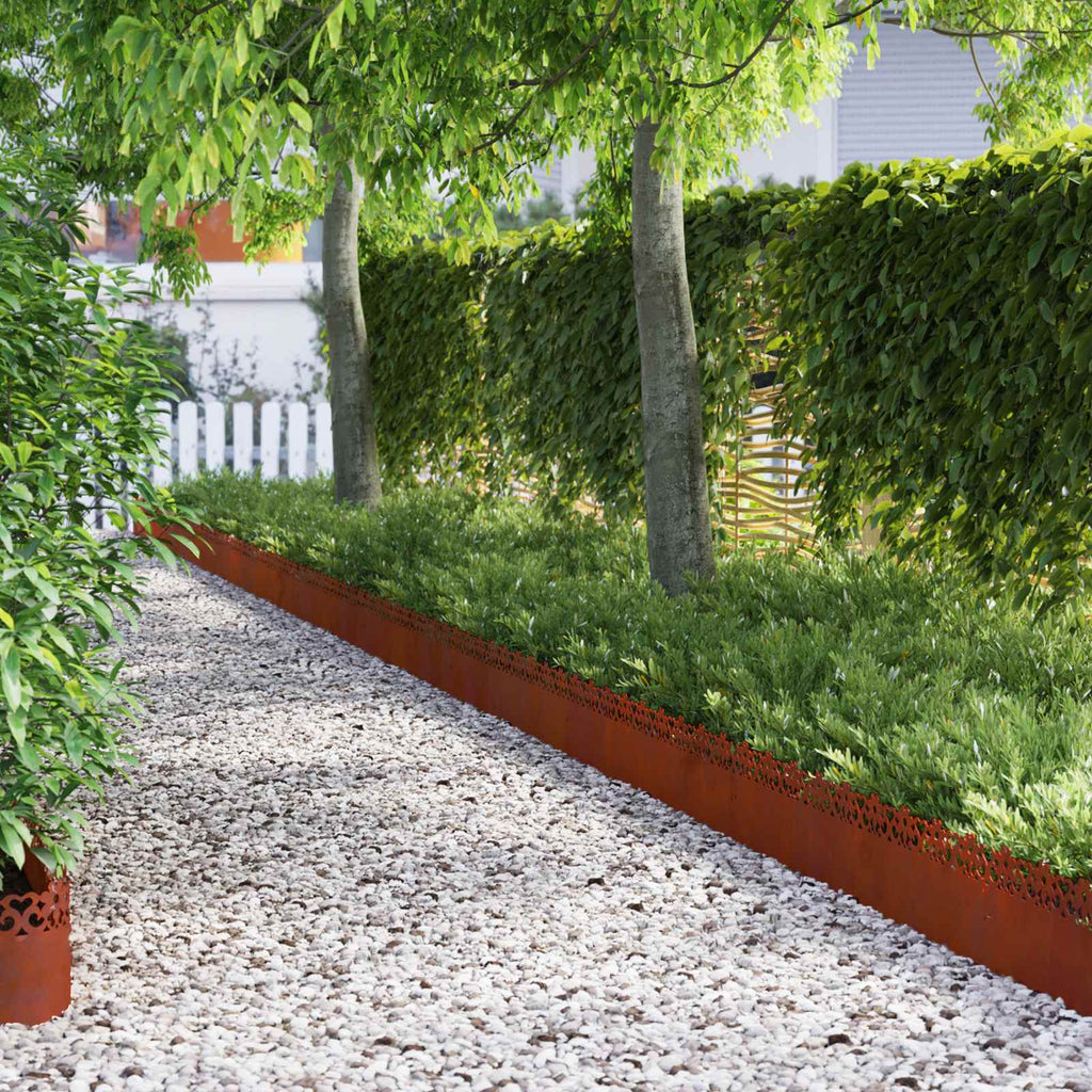 Vidaxl gazonranden 30 pcs roestig 103 x 0,05 x 22 cm cortenstaal