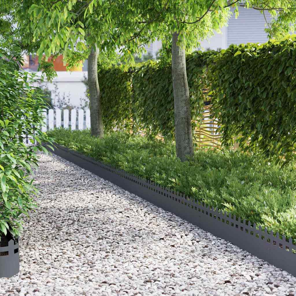 Vidaxl gazonranden 10 pcs antraciet 103 x 0,05 x 22 cm staal