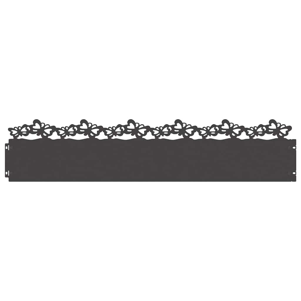 Vidaxl gazonranden 10 pcs zwart 103 x 0,05 x 22 cm staal