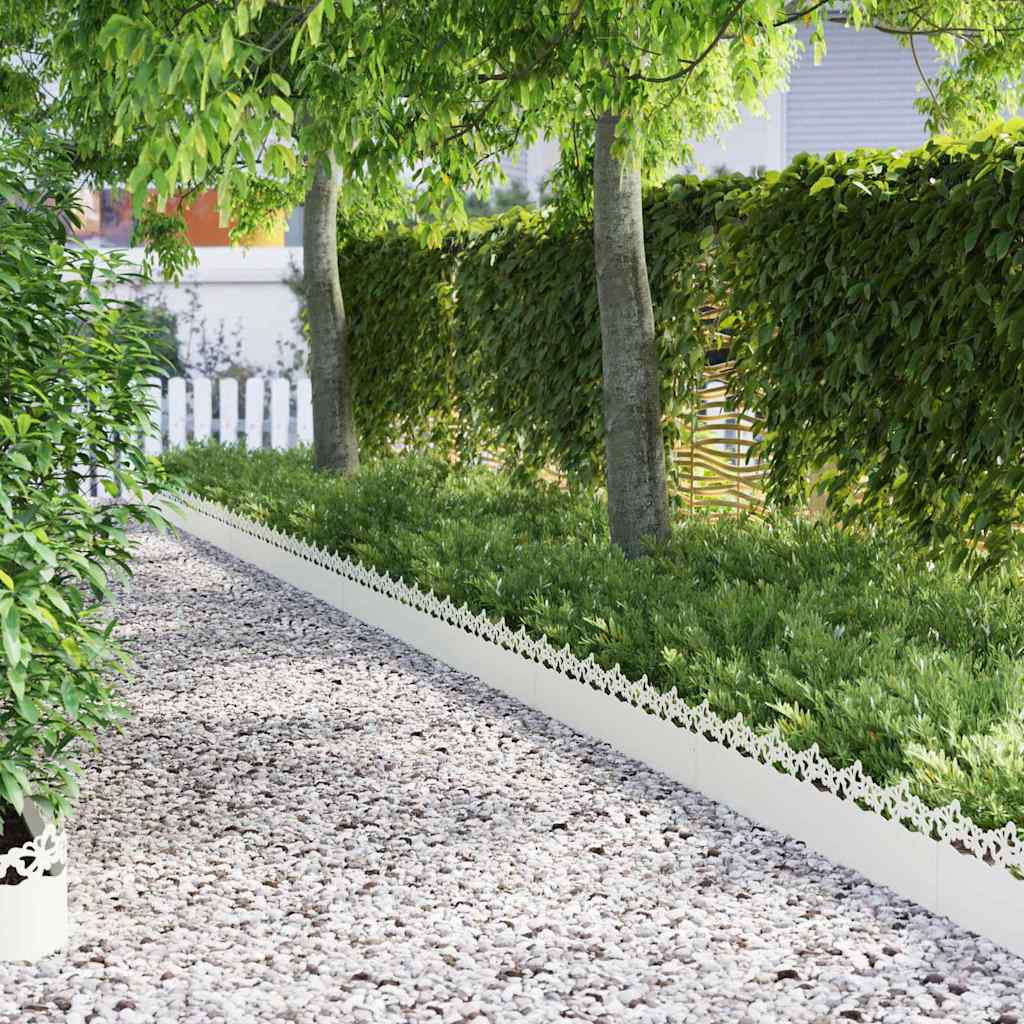 Vidaxl gazonranden 20 pcs wit 103 x 0,05 x 22 cm staal