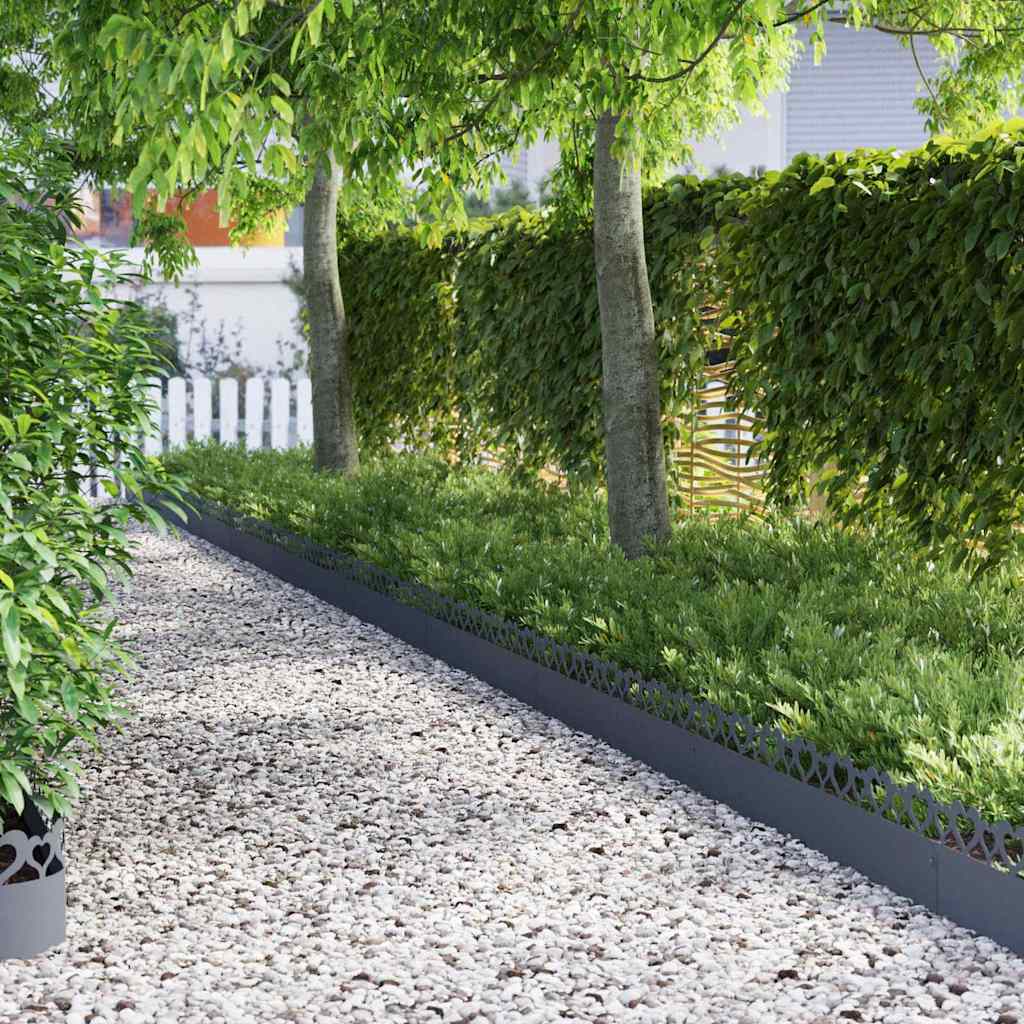 Vidaxl gazonranden 30 pcs antraciet 103 x 0,05 x 22 cm staal