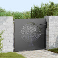 Vidaxl tuinpoort met slot zwart 85 x 100 cm poedergecoat staal