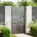 Vidaxl tuinpoort met slot zwart 110 x 205 cm gepoedercoat staal