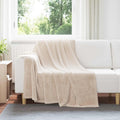 Vidaxl gooi deken beige 150 x 200 cm fleece