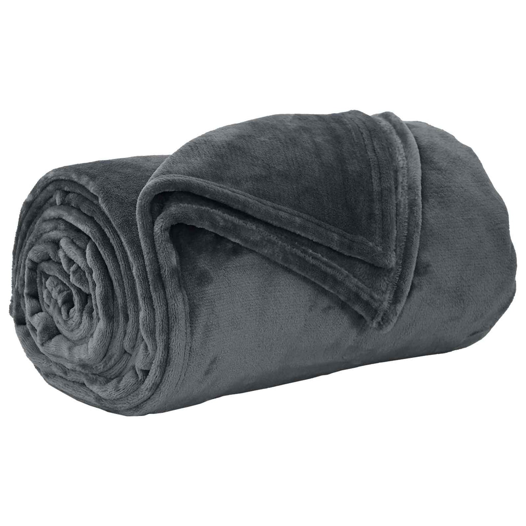 Vidaxl gooi deken donkergrijs 150 x 200 cm fleece