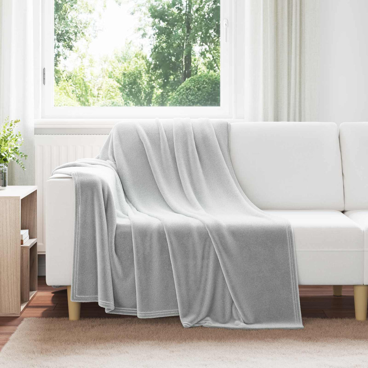 Vidaxl plaid grijs 200 x 150 cm 0,78 kg fleece
