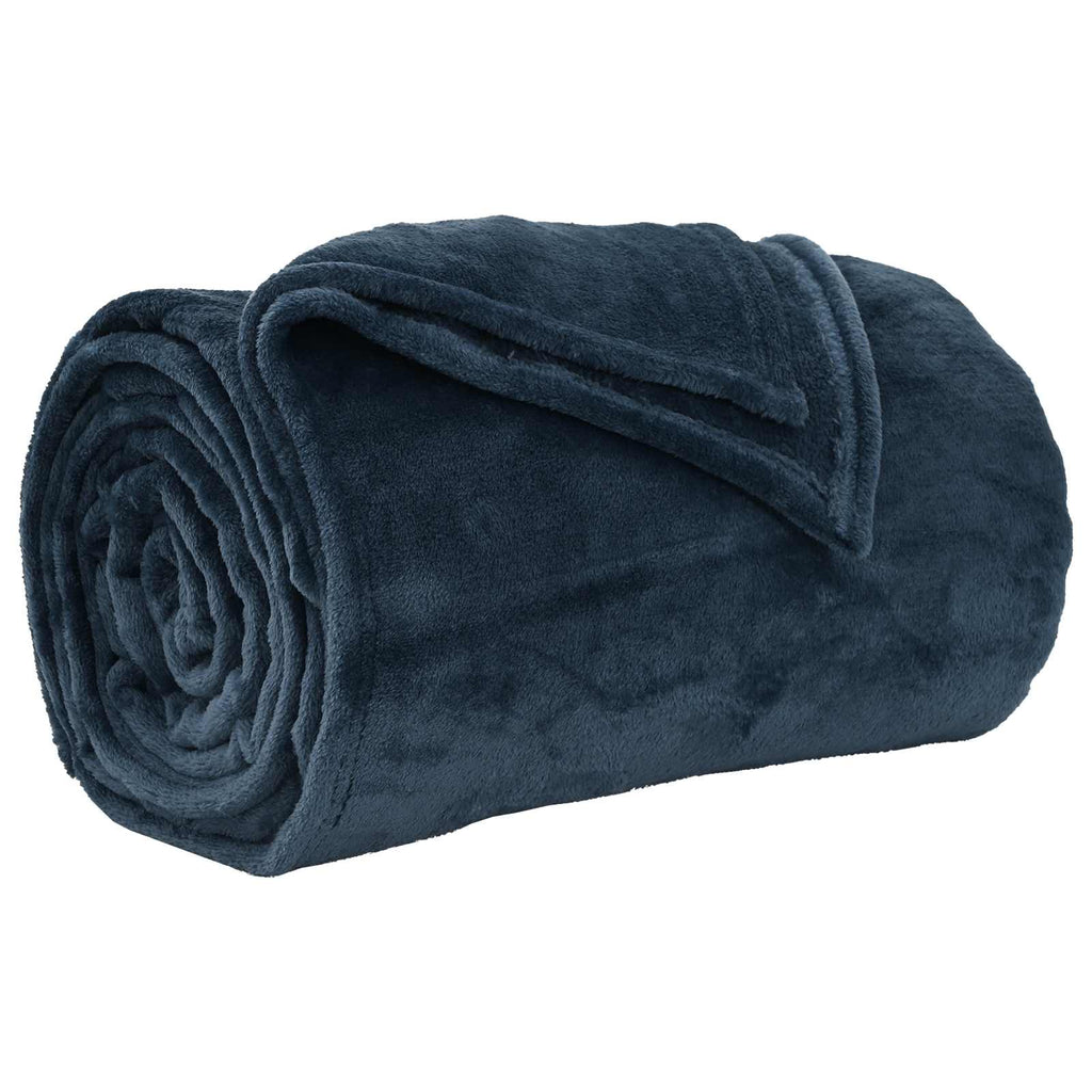 Vidaxl gooi deken marineblauw 130 x 150 cm fleece
