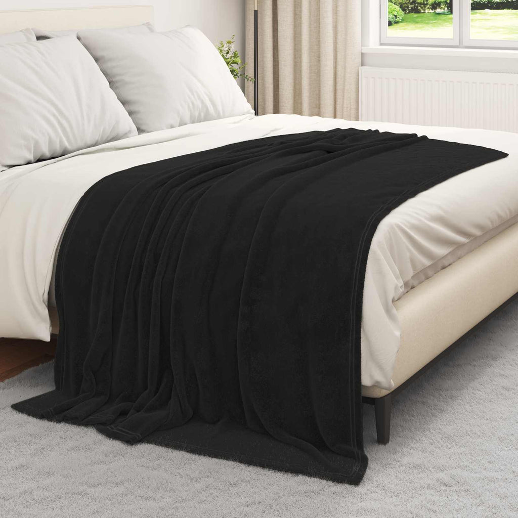 Vidaxl plaid zwart 200 x 150 cm 0,78 kg fleece