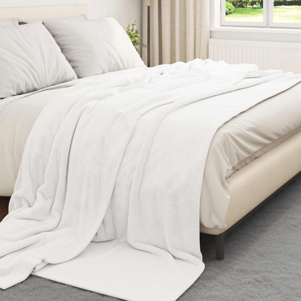 Vidaxl gooi deken wit 240 x 270 cm fleece