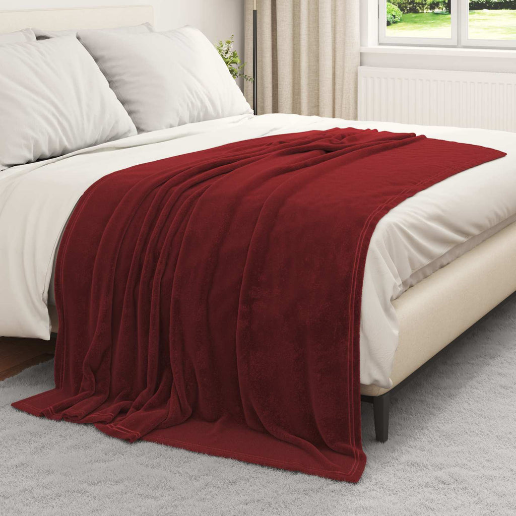 Vidaxl gooi deken bordeaux rood 150 x 200 cm fleece
