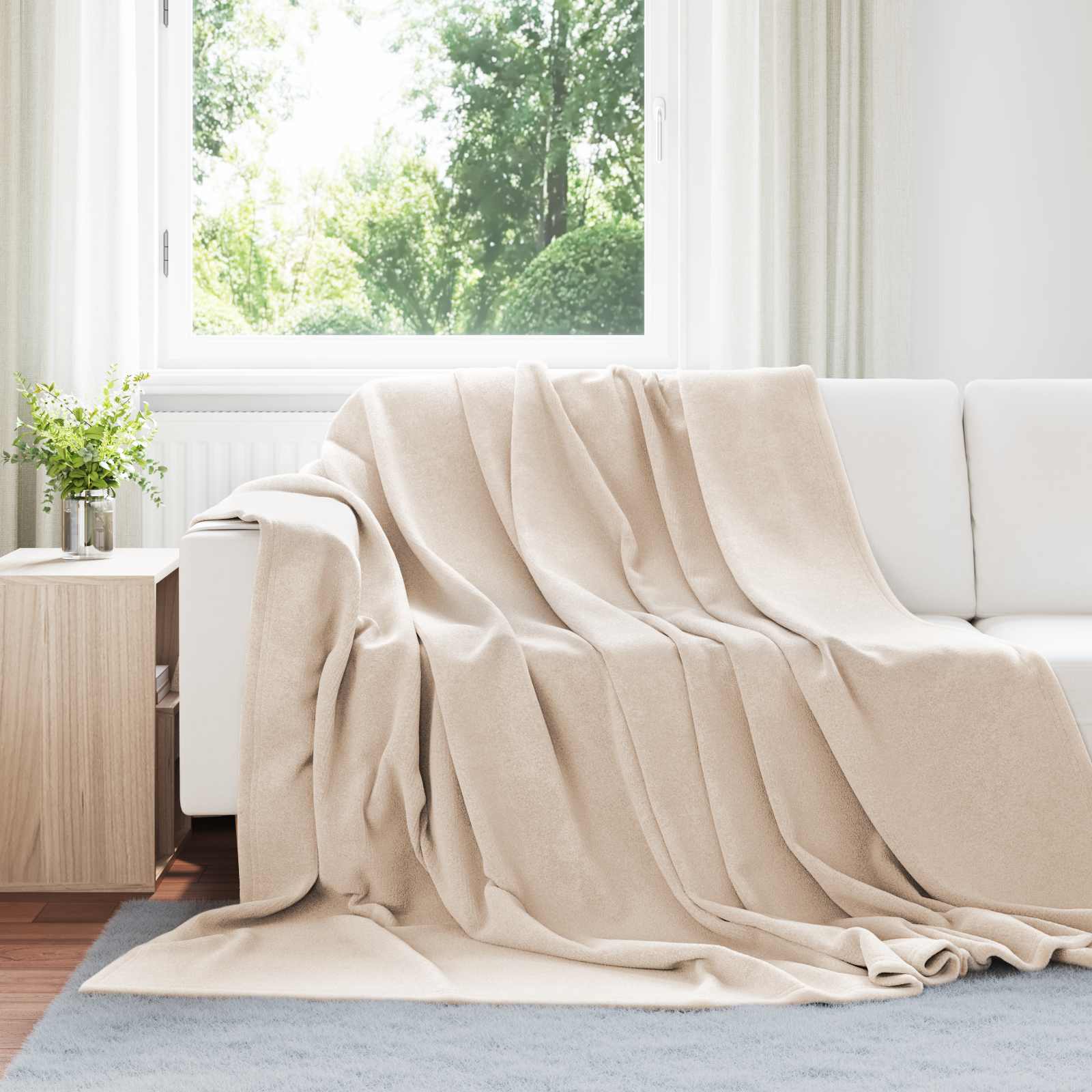 Vidaxl kleden 6 pcs beige 240 x 270 cm fleece
