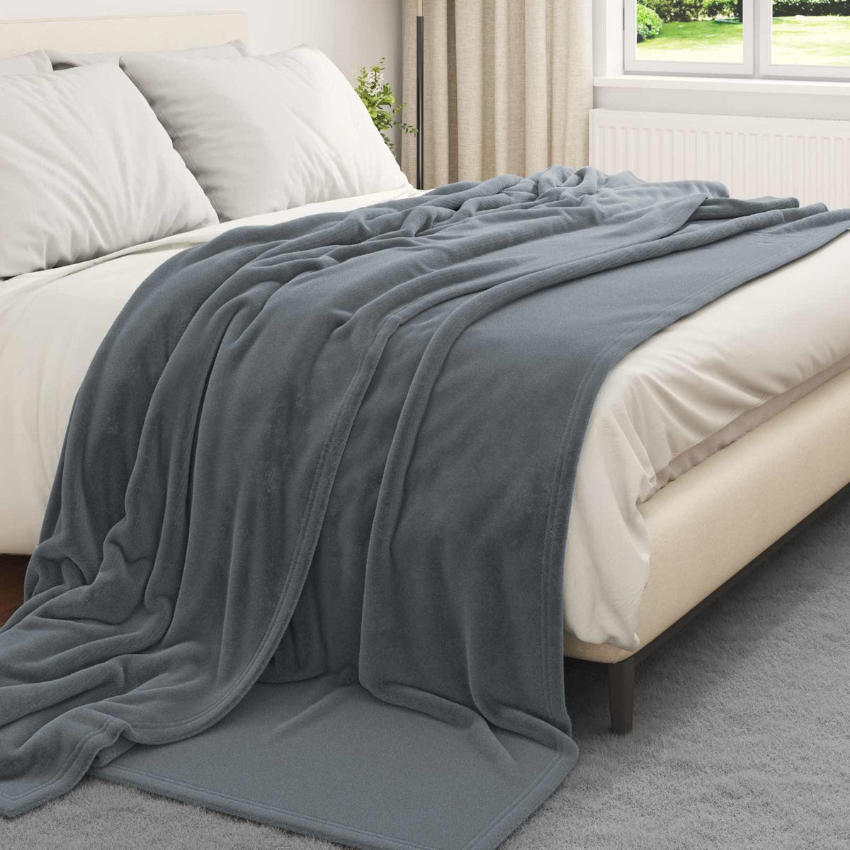Vidaxl kleden 6 st donkergrijs 240 x 270 cm 10.11 kg fleece