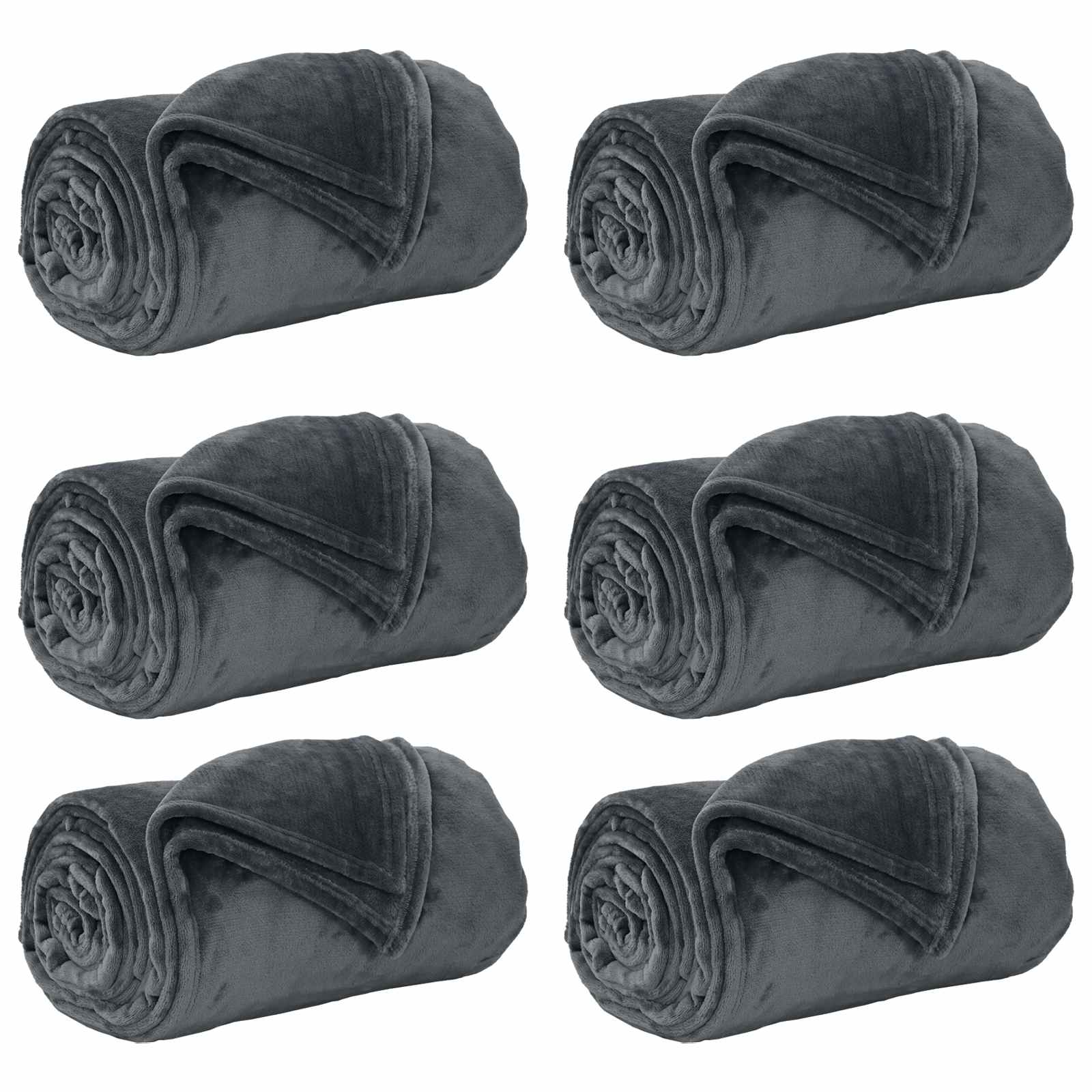 Vidaxl kleden 6 pcs donkergrijs 240 x 270 cm fleece