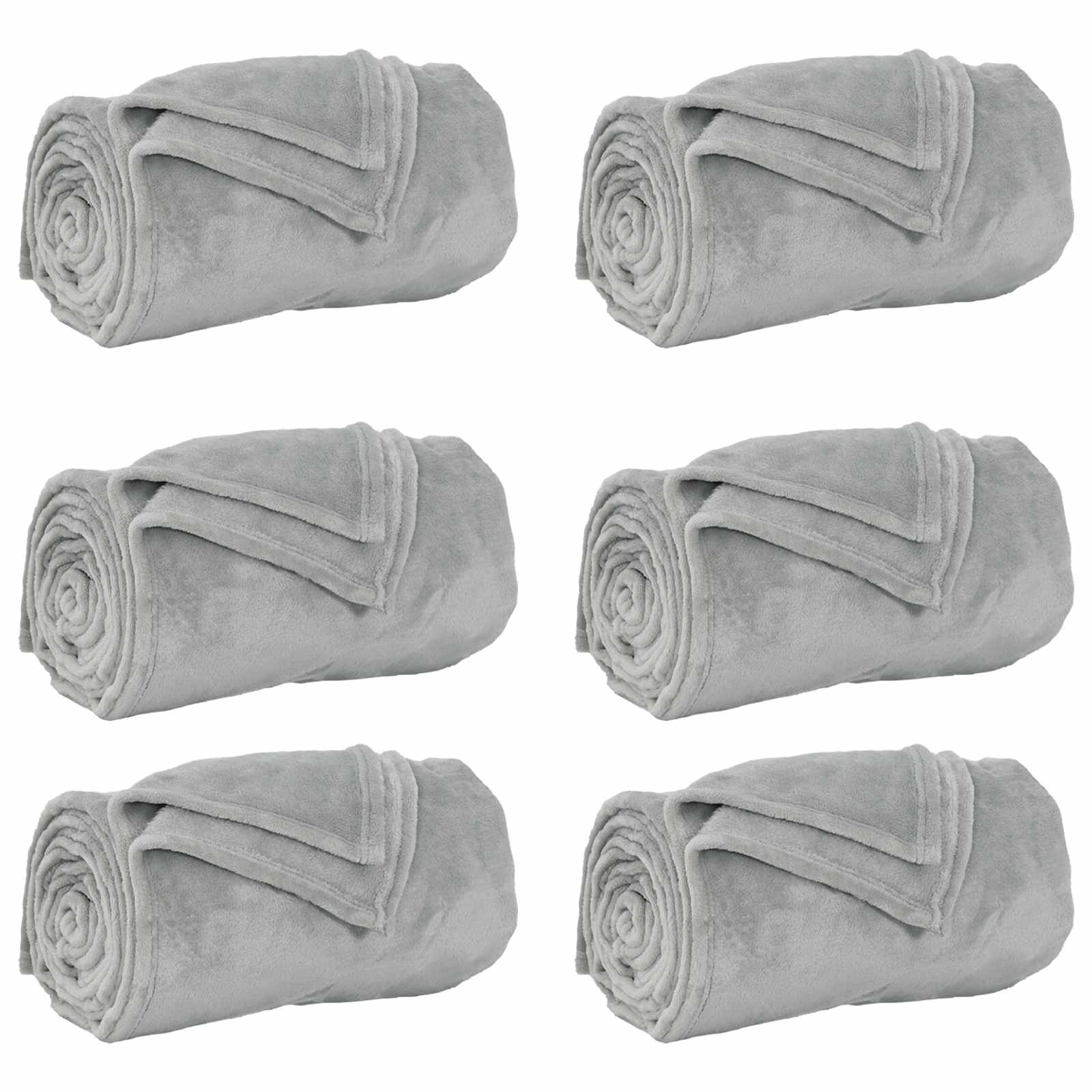 Vidaxl kleden 6 pcs grijs 220 x 240 cm fleece