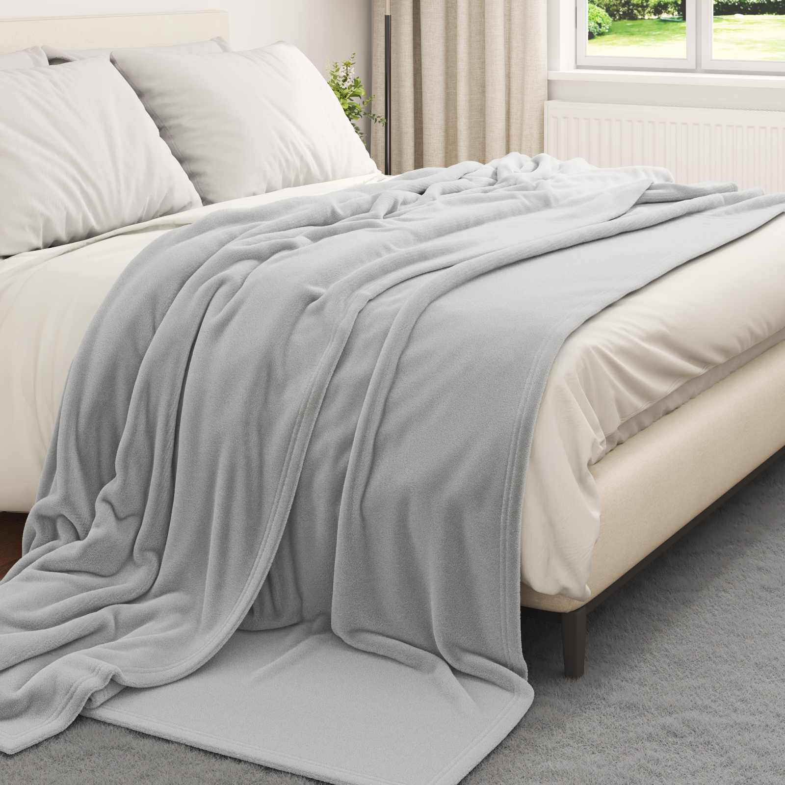 Vidaxl kleden 6 pcs grijs 240 x 270 cm fleece