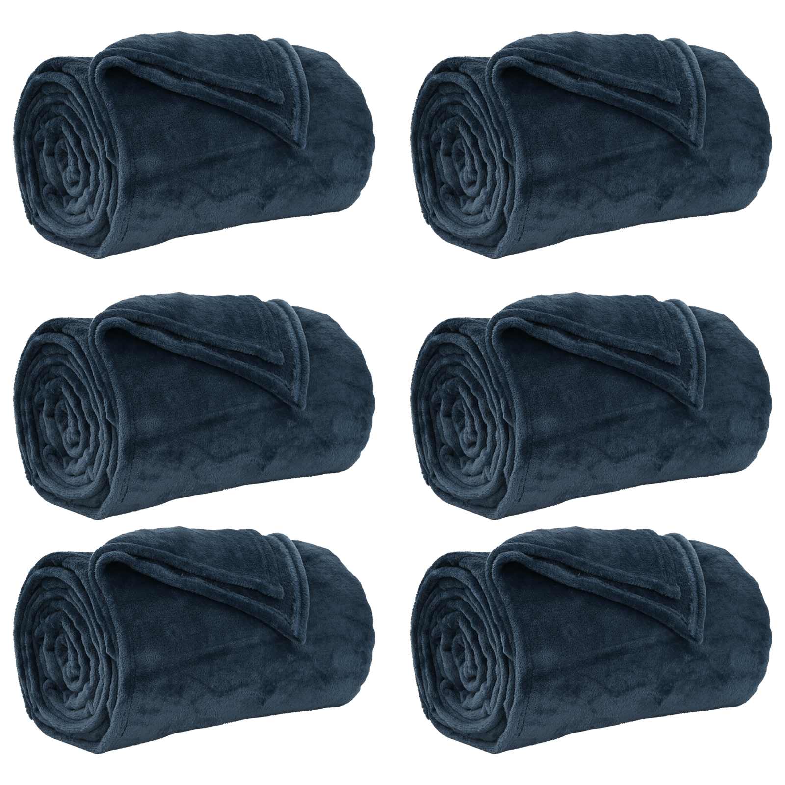 Vidaxl kleden 6 pcs marineblauw 130 x 150 cm fleece
