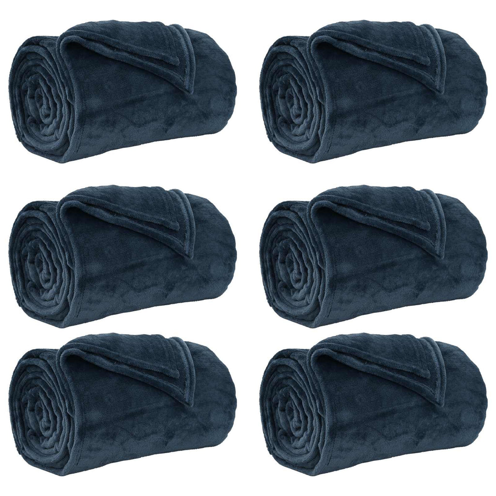 Vidaxl kleden 6 pcs marineblauw 240 x 270 cm fleece