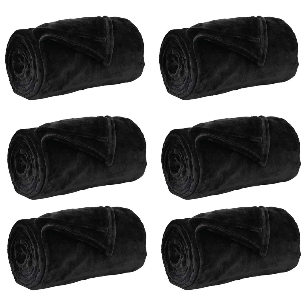 Vidaxl kleden 6 pcs zwart 240 x 270 cm fleece