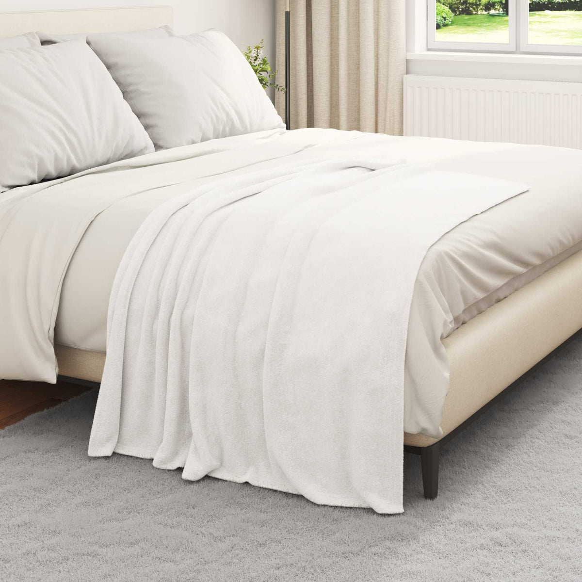 Vidaxl kleden 6 st wit 130 x 150 cm 3.04 kg fleece