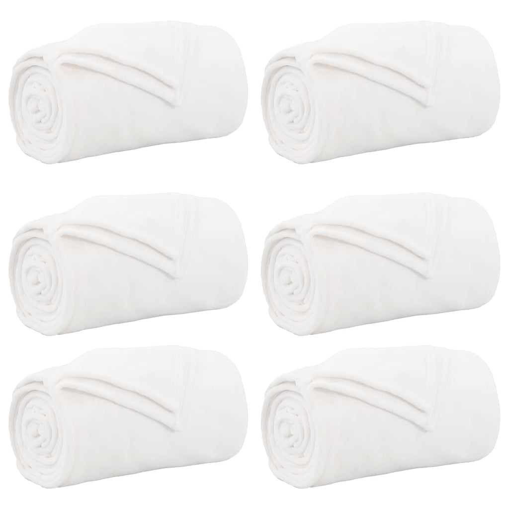 Vidaxl kleden 6 pcs wit 220 x 240 cm fleece