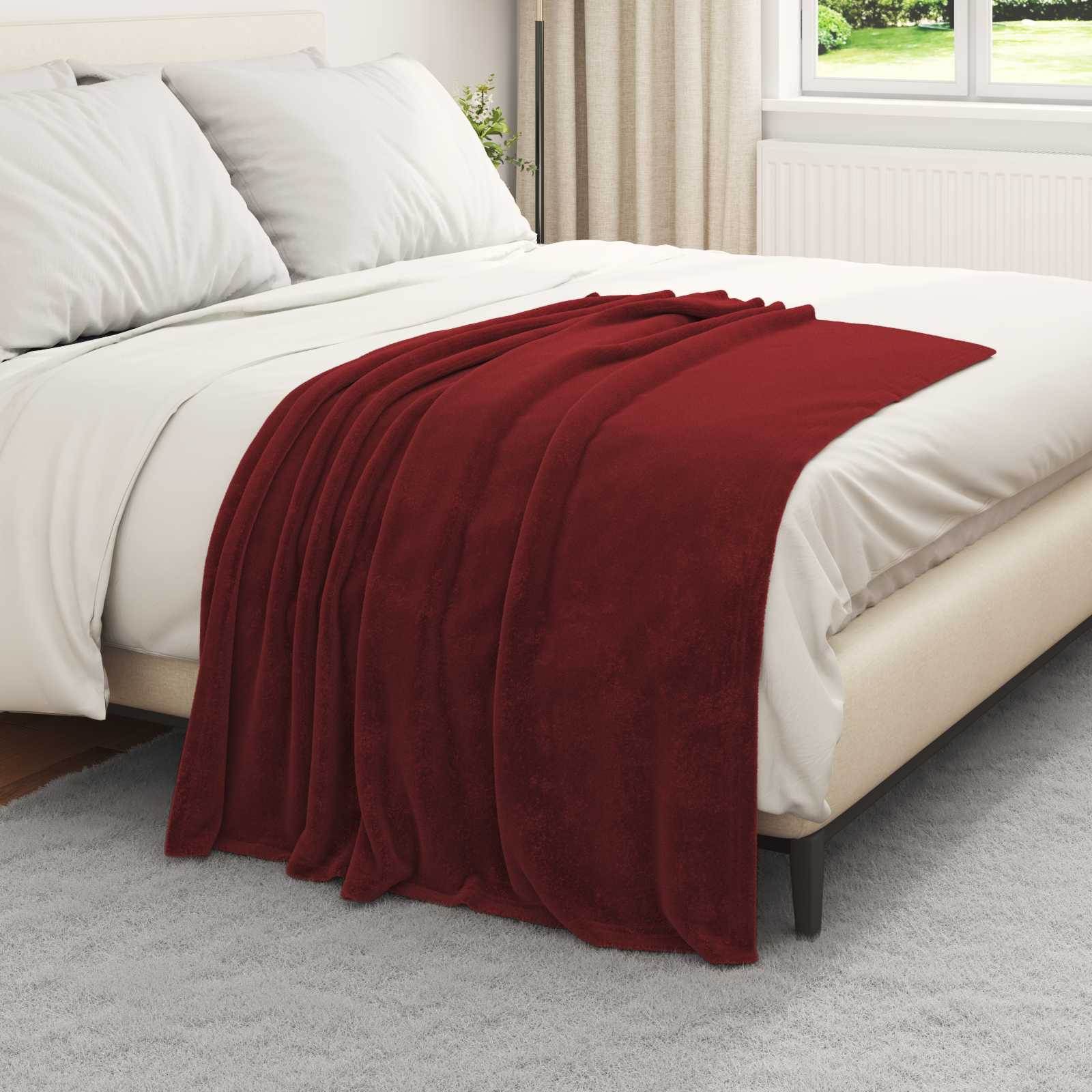 Vidaxl kleden 6 pcs bordeaux rood 130 x 150 cm fleece