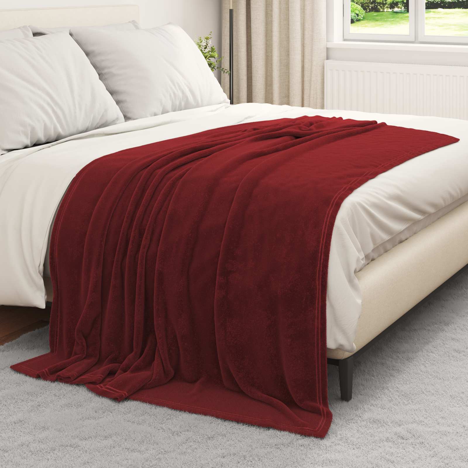 Vidaxl kleden 6 pcs bordeaux rood 150 x 200 cm fleece
