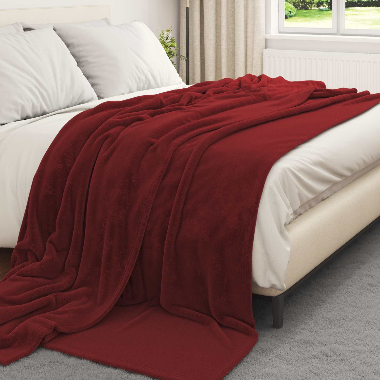 Vidaxl kleden 6 pcs bordeaux rood 240 x 270 cm fleece