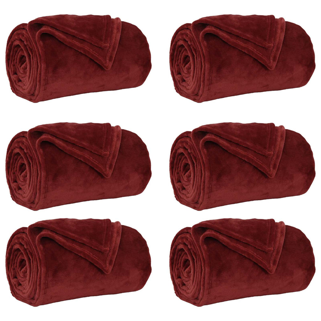 Vidaxl kleden 6 pcs bordeaux rood 240 x 270 cm fleece