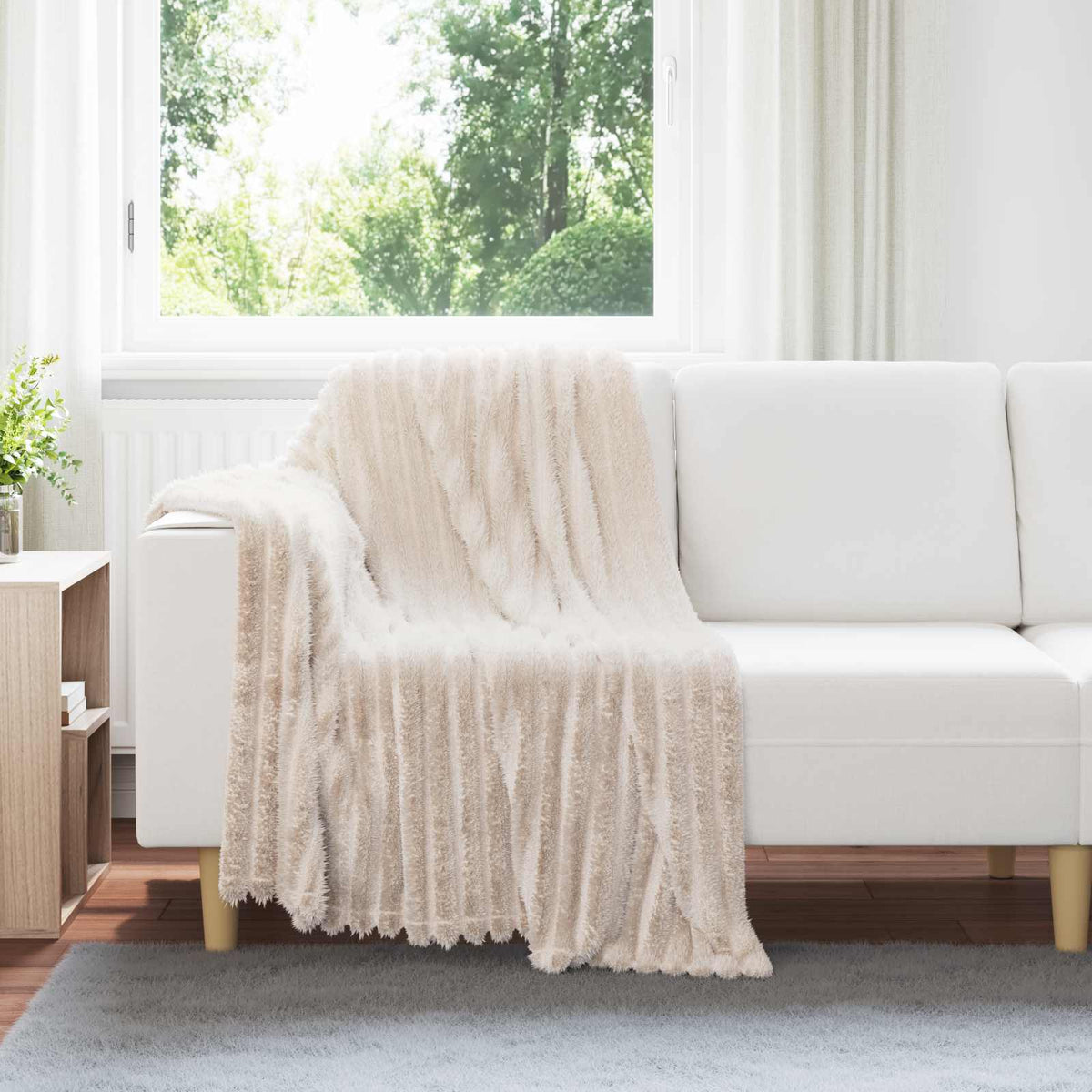 Vidaxl plaid beige 150 x 130 cm 0,45 kg fleece