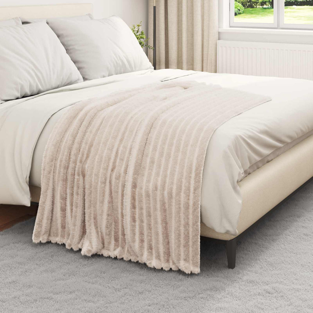 Vidaxl plaid beige 150 x 130 cm 0,45 kg fleece