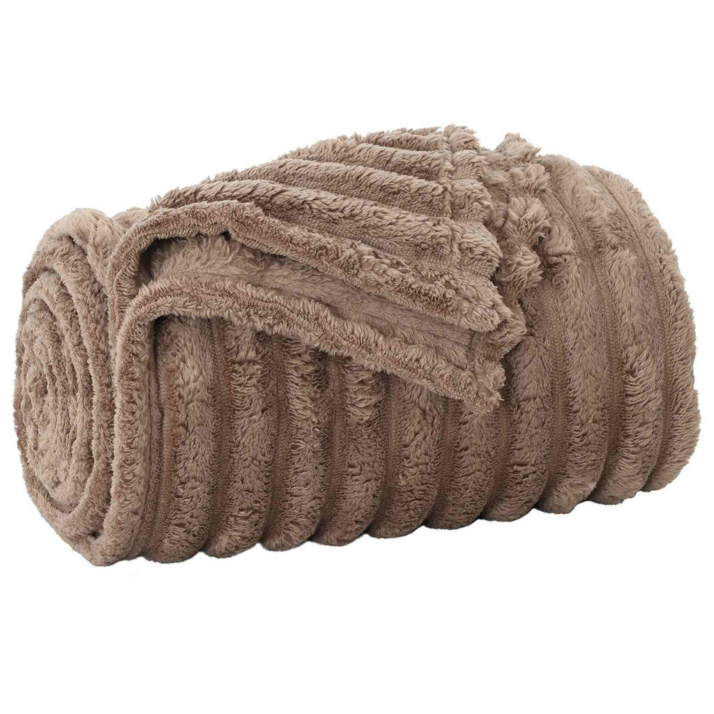 Vidaxl gooi deken kameel 150 x 130 cm fleece