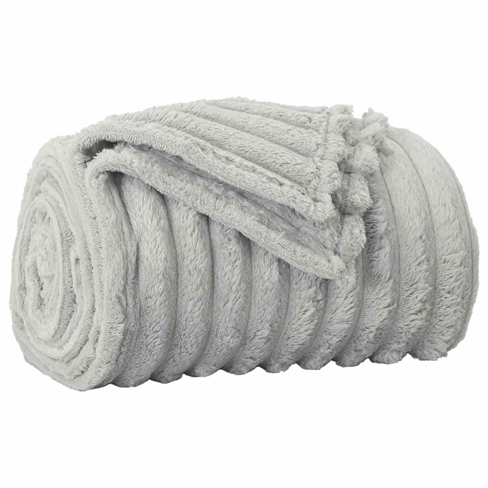 Vidaxl gooi deken grijs 150 x 130 cm fleece