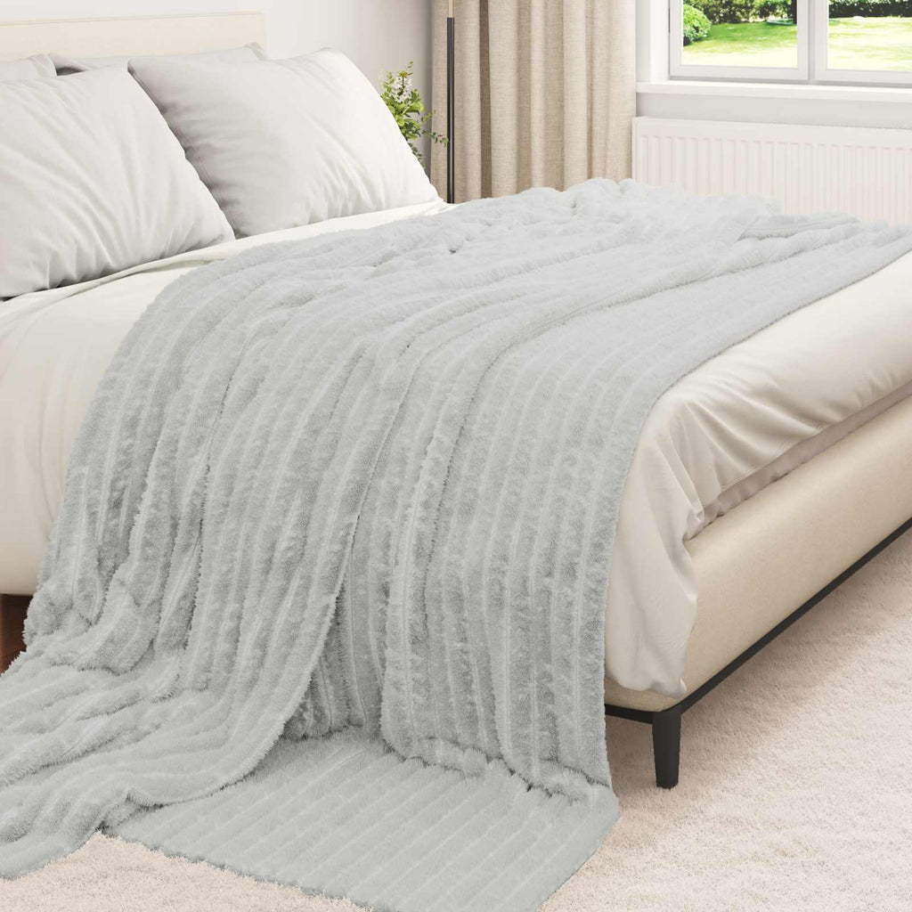 Vidaxl gooi deken grijs 270 x 240 cm fleece