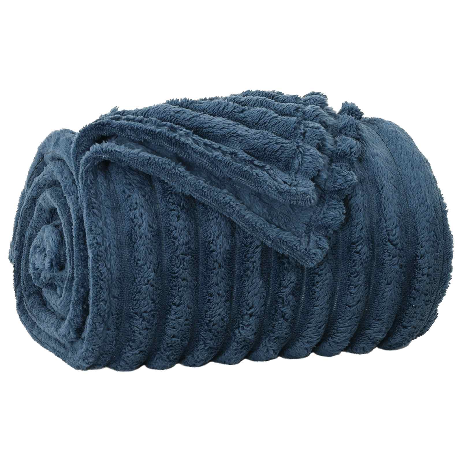Vidaxl gooi deken marineblauw 240 x 220 cm fleece