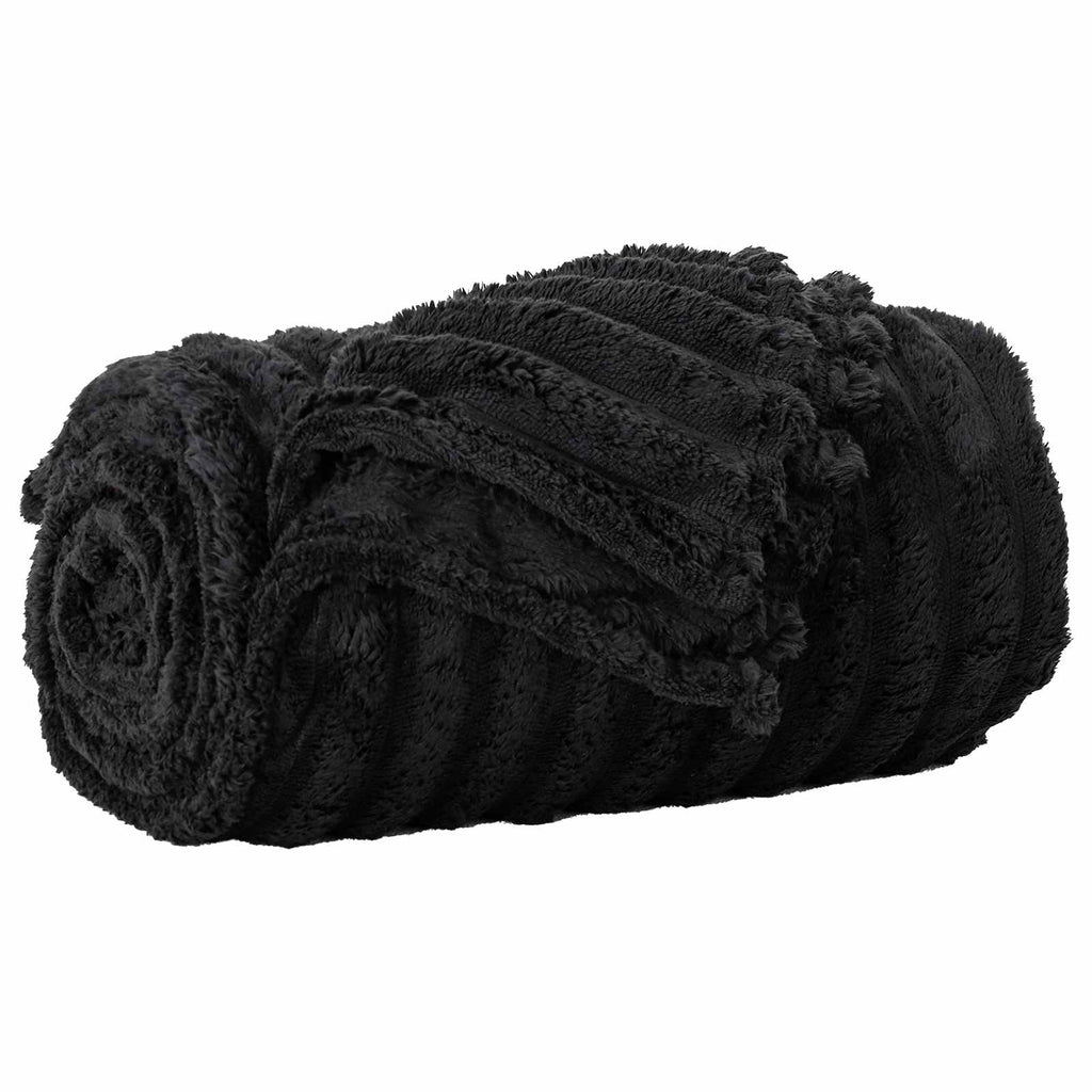 Vidaxl gooi deken zwart 270 x 240 cm fleece