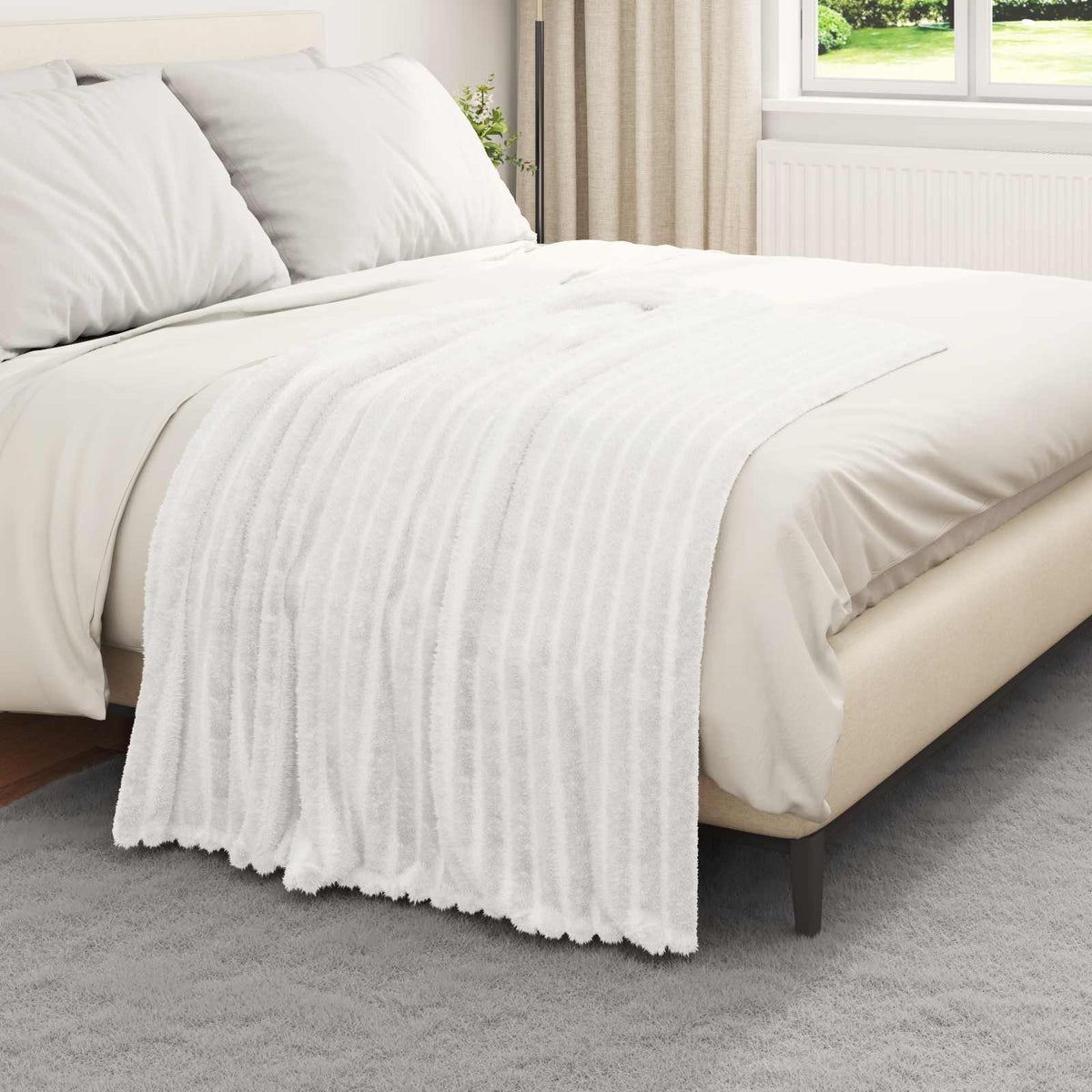Vidaxl plaid wit 150 x 130 cm 0.45 kg fleece