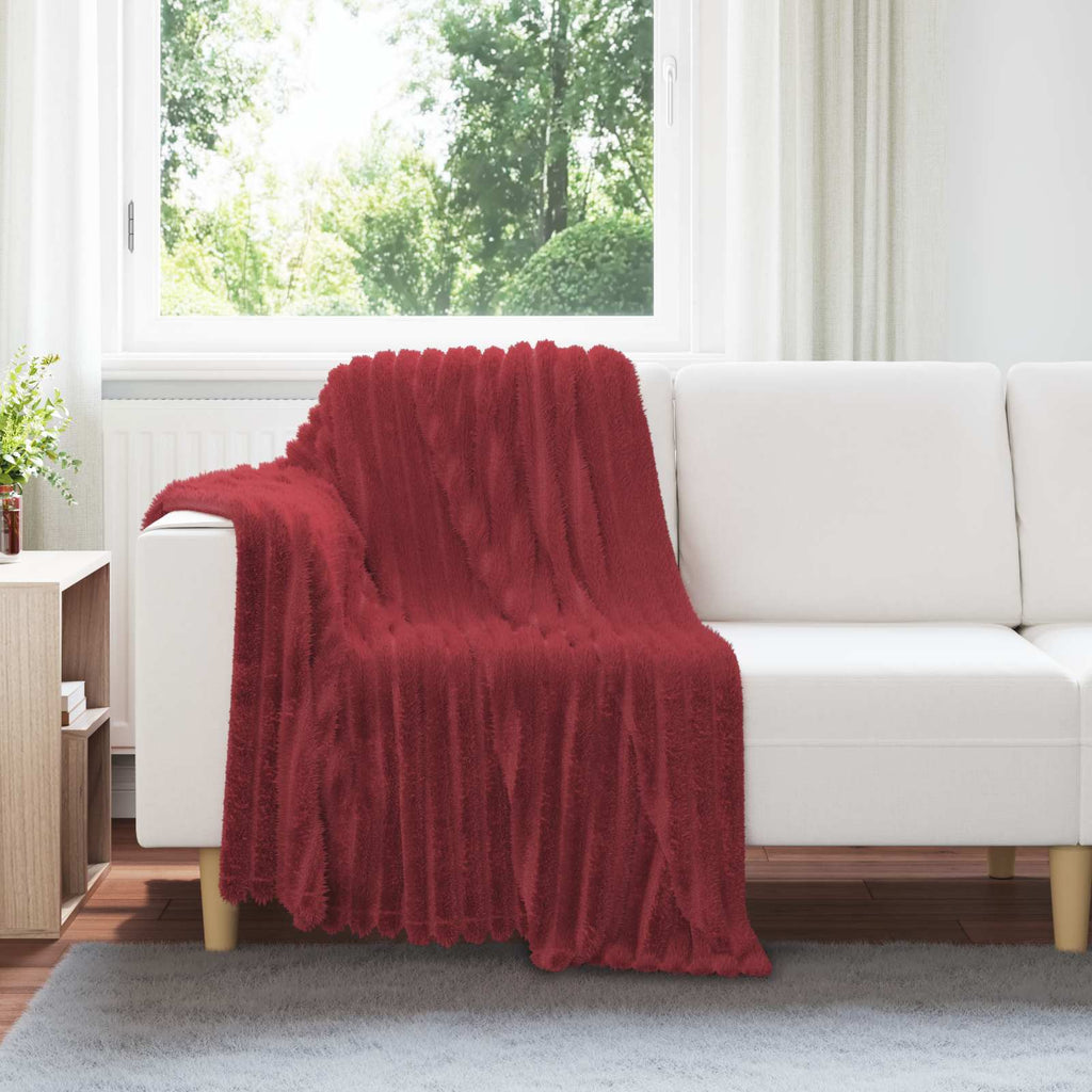 Vidaxl gooi deken bordeaux rood 150 x 130 cm fleece