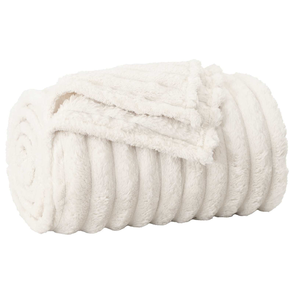 Vidaxl gooi deken crème 200 x 150 cm fleece