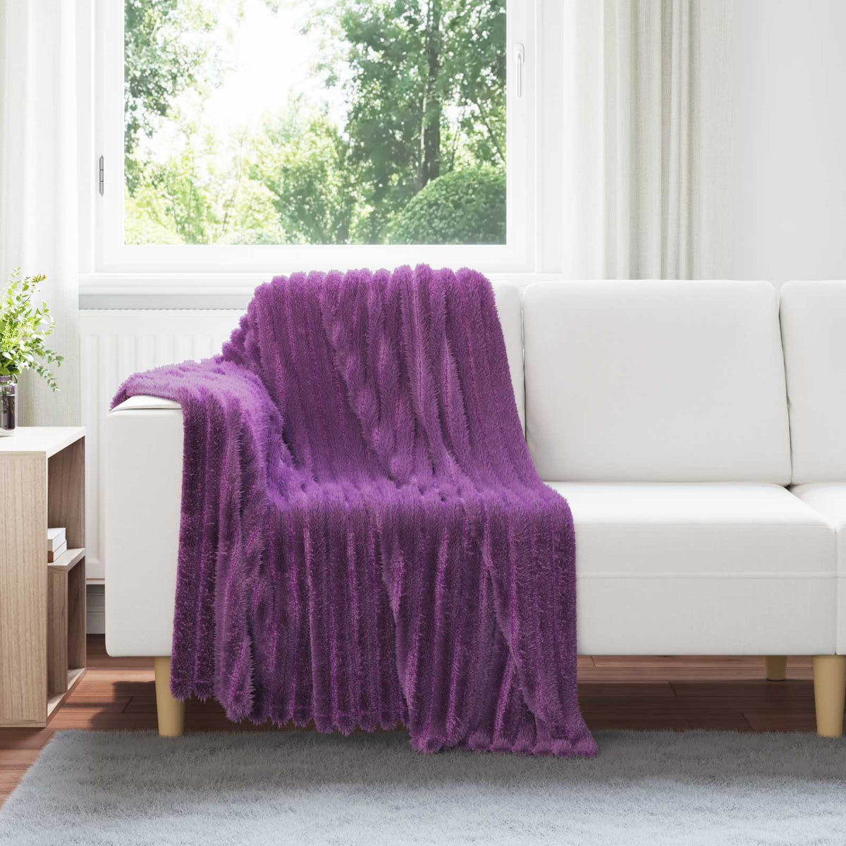 Vidaxl plaid paars 150 x 130 cm 0,51 kg fleece
