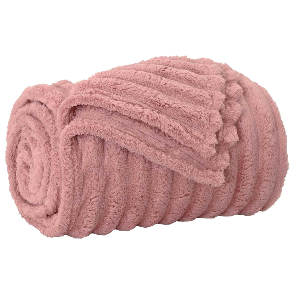 Vidaxl gooi deken roze 240 x 220 cm fleece