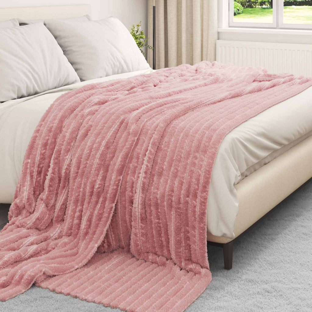 Vidaxl gooi deken roze 270 x 240 cm fleece