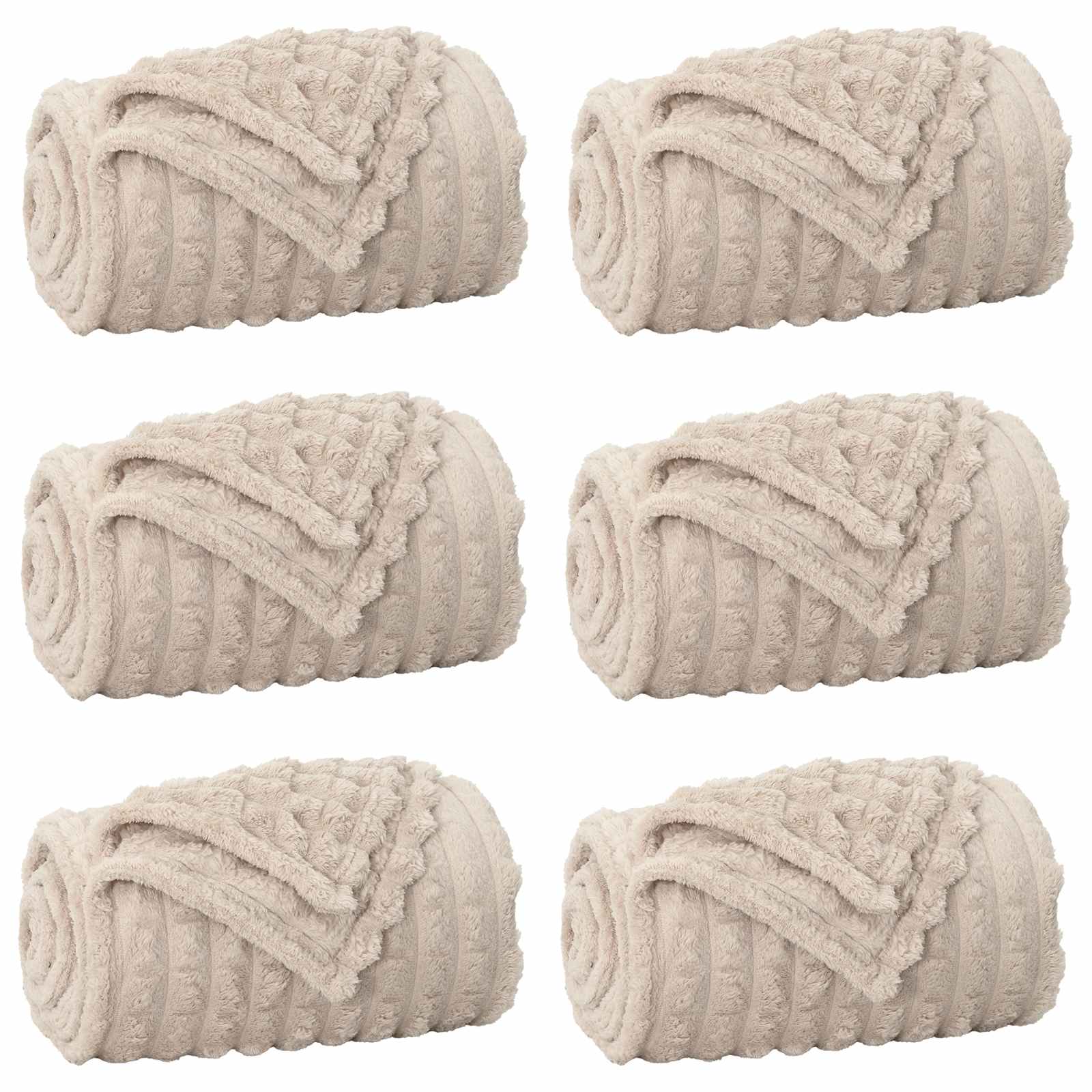 Vidaxl kleden 6 pcs beige 150 x 130 cm fleece
