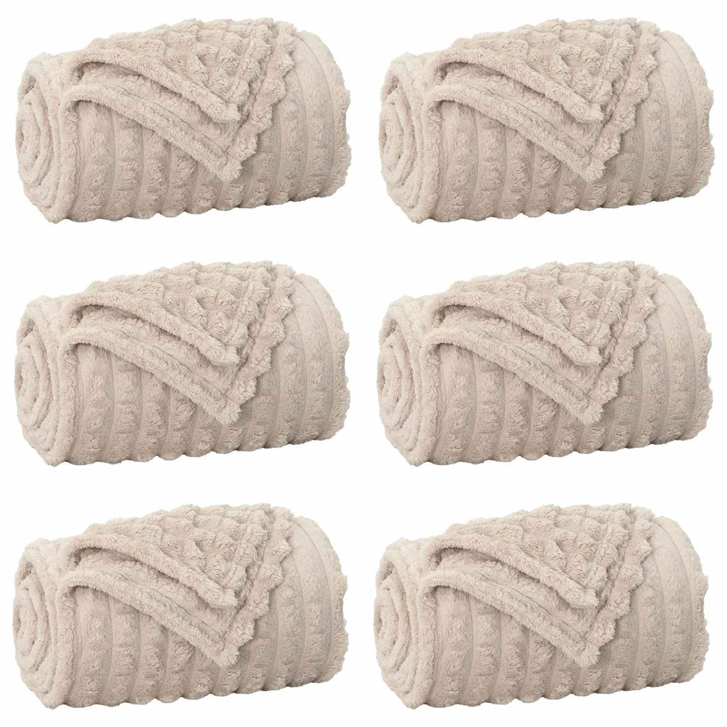 Vidaxl kleden 6 pcs beige 200 x 150 cm fleece