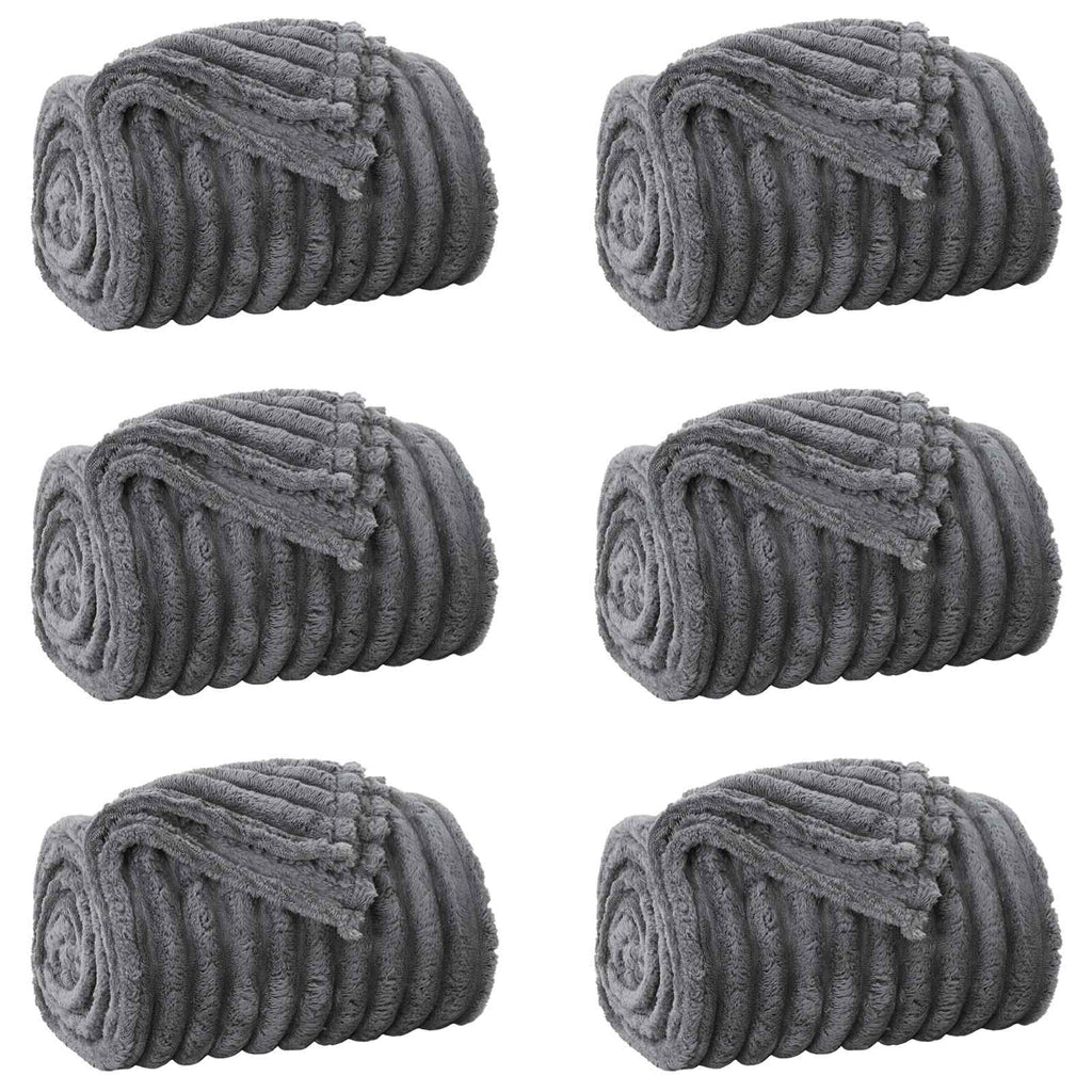 Vidaxl kleden 6 pcs donkergrijs 200 x 150 cm fleece