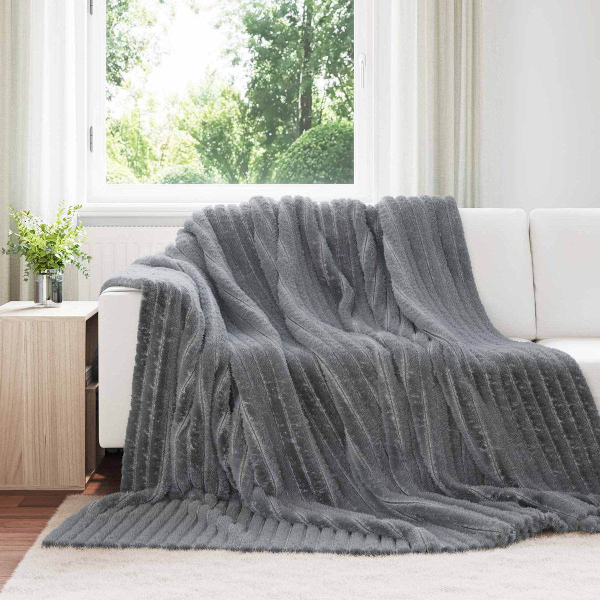 Vidaxl kleden 6 st donkergrijs 240 x 220 cm 8.76 kg fleece