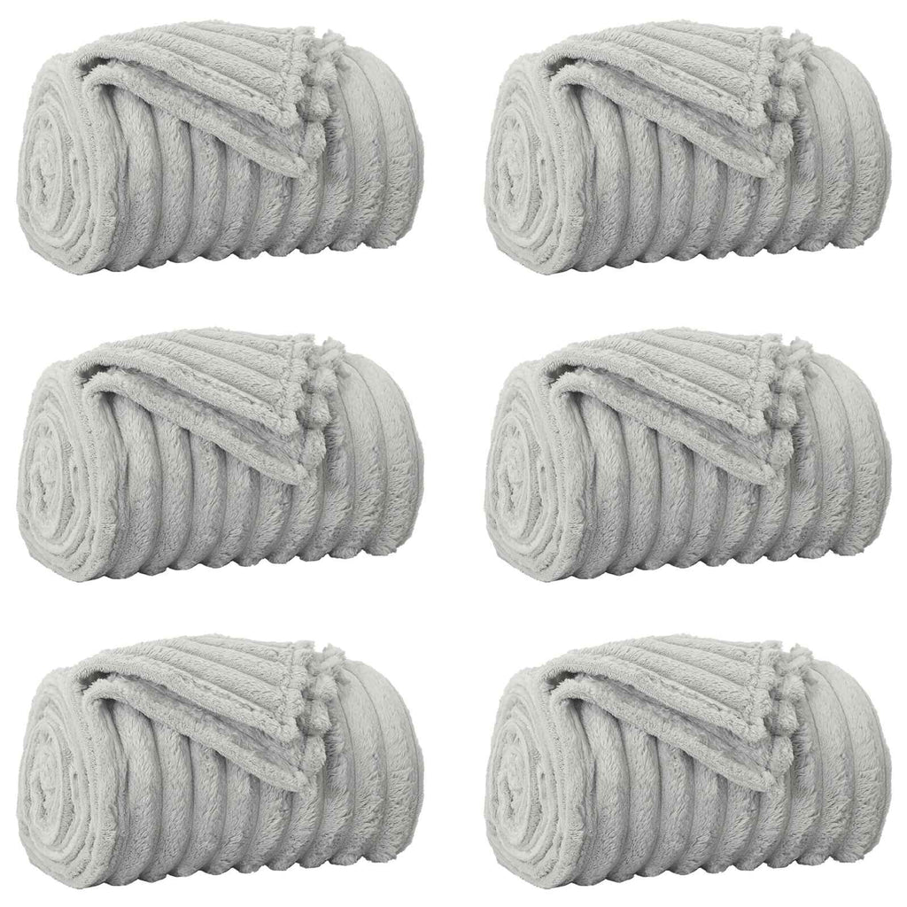 Vidaxl kleden 6 pcs grijs 200 x 150 cm fleece
